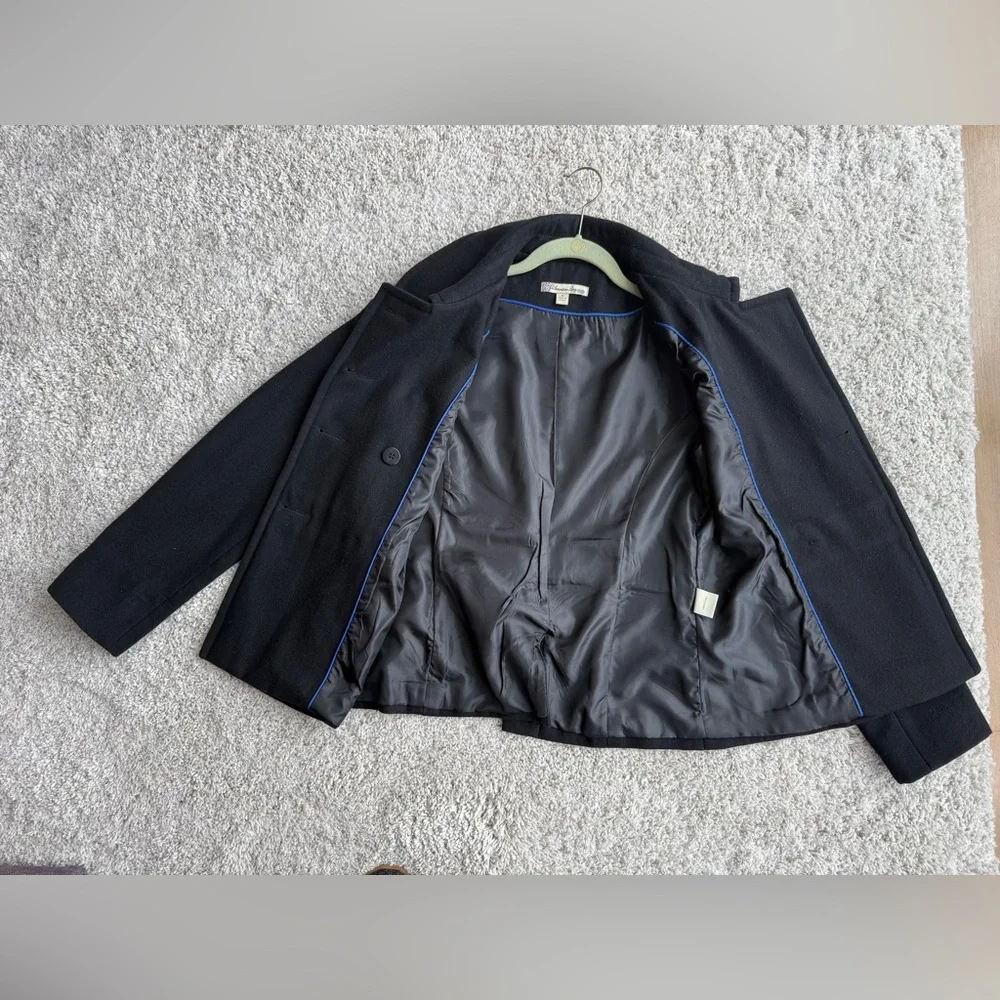 American Rag Cie 1984 Black Wool Blend Pea Coat Sz M
